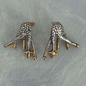 Silver and Gold Giraffe Earrings